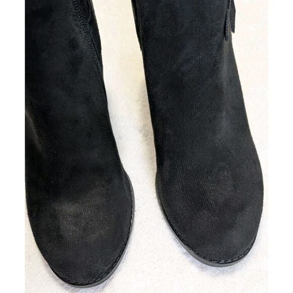 ZBY Womens Black Faux Suede Zip Ankle Boots Size 7.5 - Picture 6 of 9